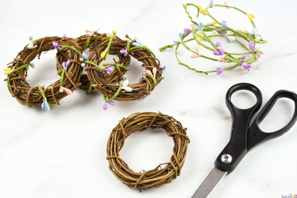 supplies to make DIY Easter napkin rings