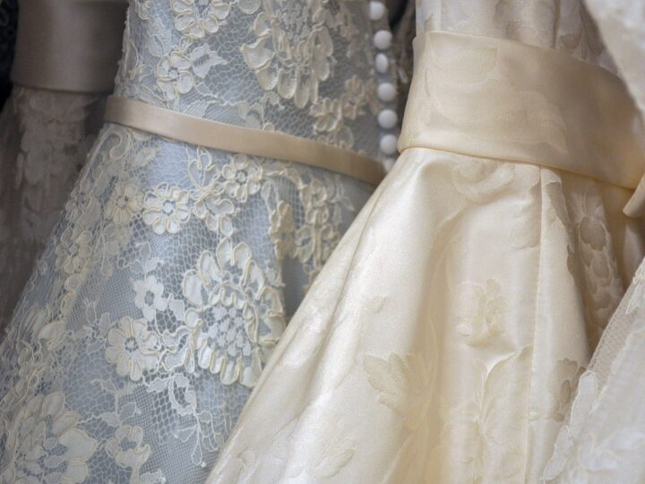 sustainable wedding dresses on rack