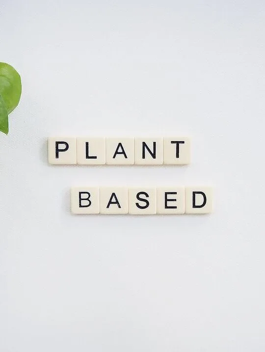 plant based diet spelled out with letter tiles