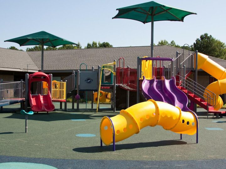 choosing the best childcare includes one with kid-friendly activities like this playground
