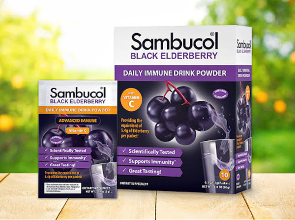 Sambucol black elderberry products in boxes