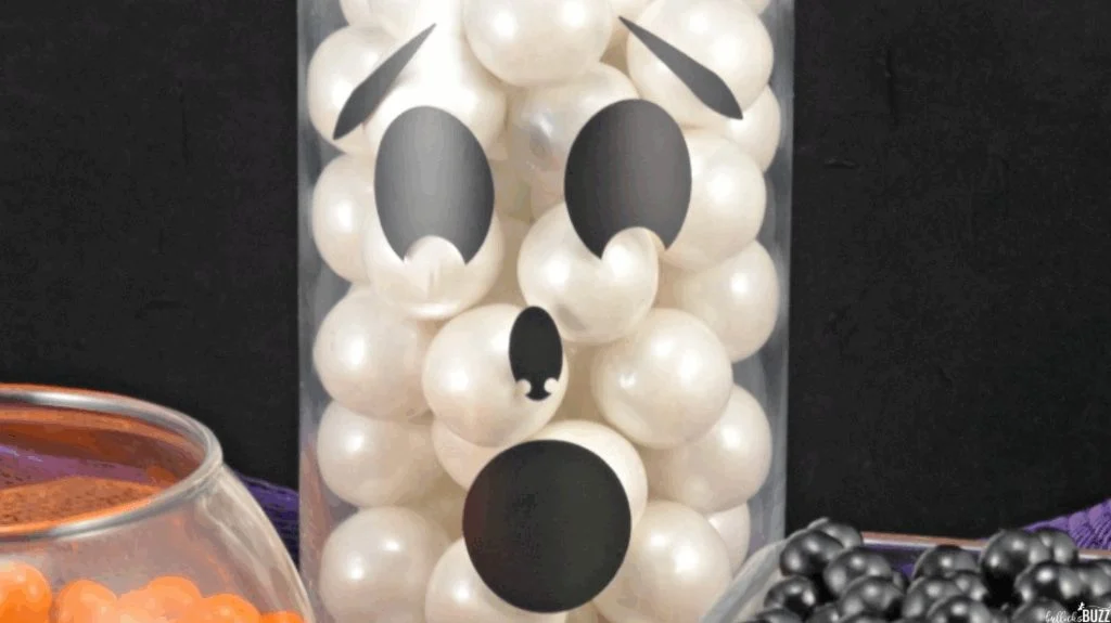 Close up of the ghost Halloween Candy Jar