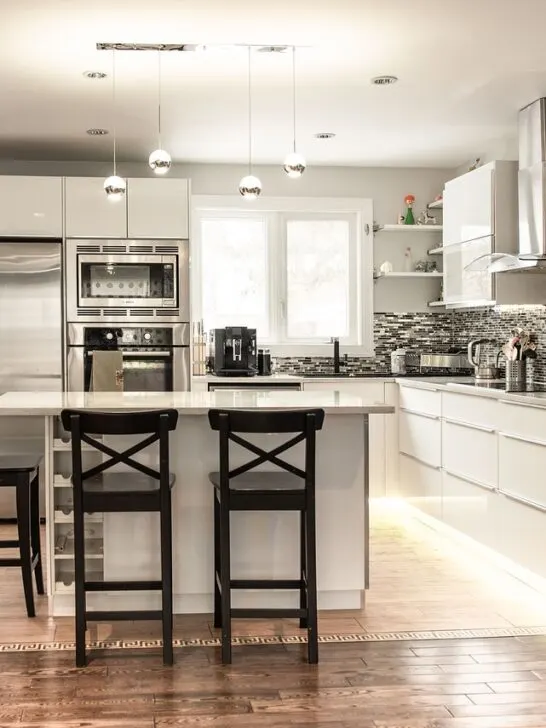 modern grey and white kitchen