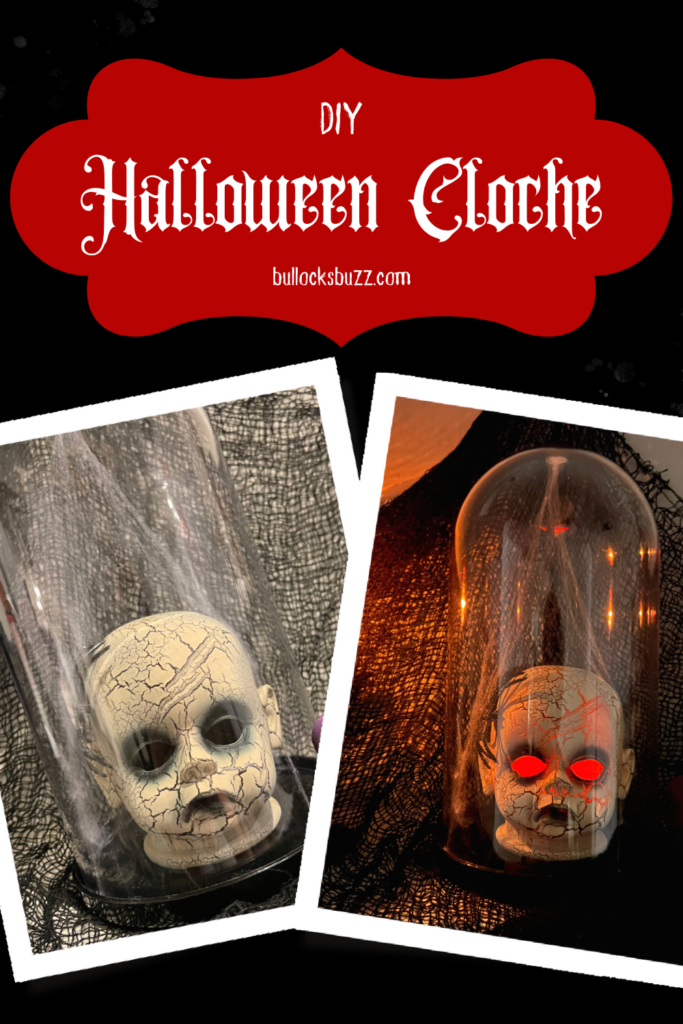 two images of DIY Halloween cloche