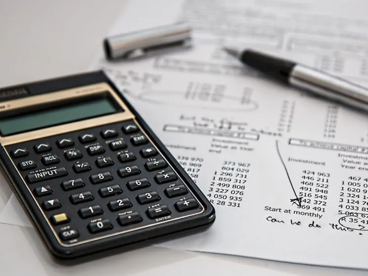 calculator used to figure out finances