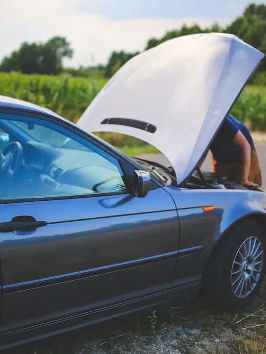 if your car gets stuck, check under the hood first