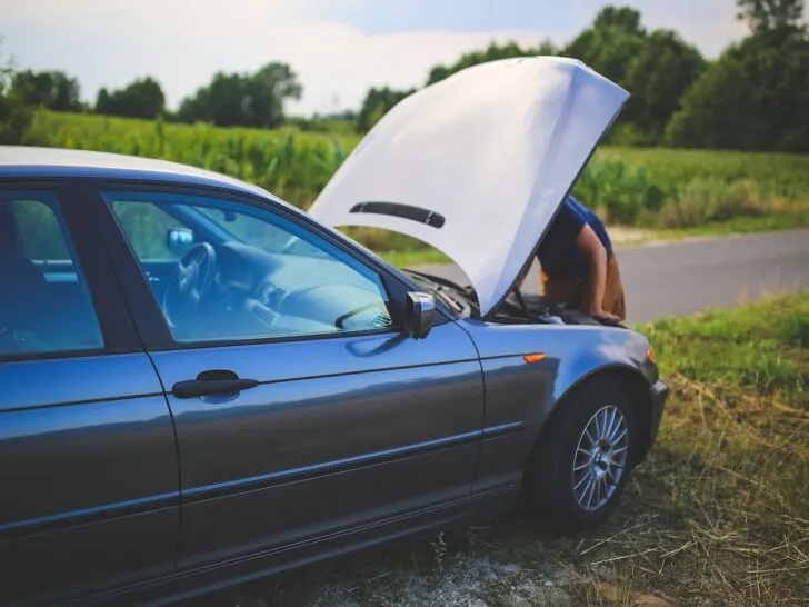 if your car gets stuck, check under the hood first