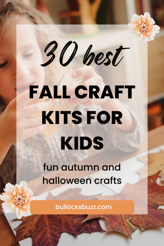 Child crafting with fall leaves
