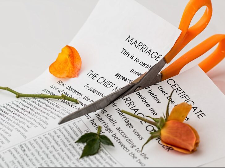 marriage certificate cut in half