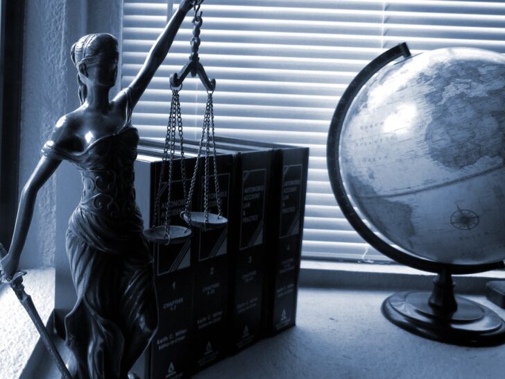 when you consult with a lawyer you may see this statue of Lady Justice in your lawyer's office