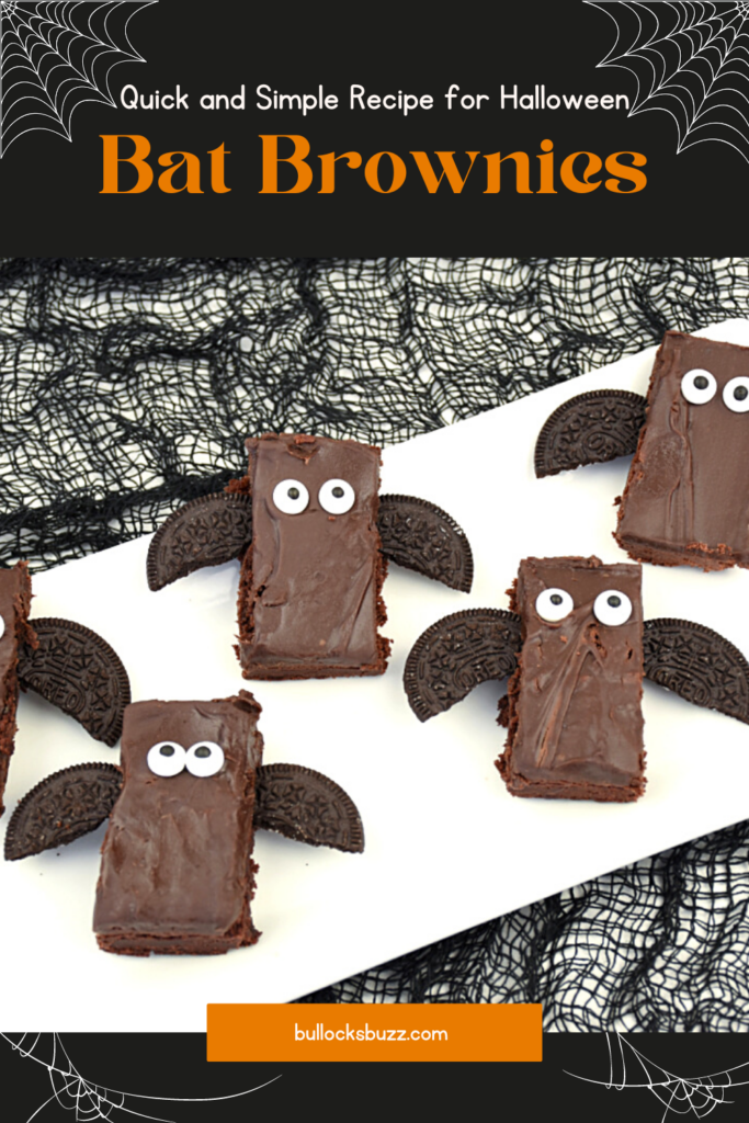Halloween bat brownies on a plate