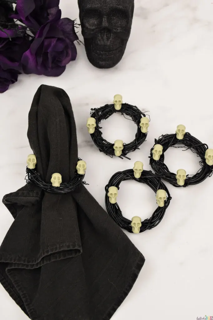 finished DIY Halloween Napkin Rings