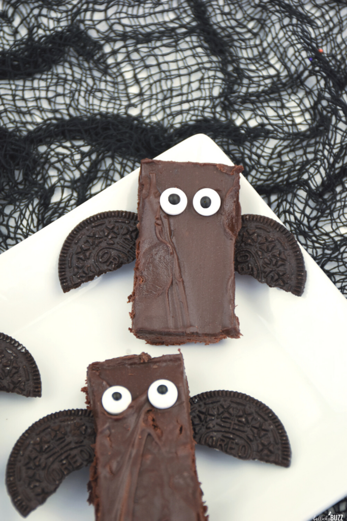 close up of bat brownies