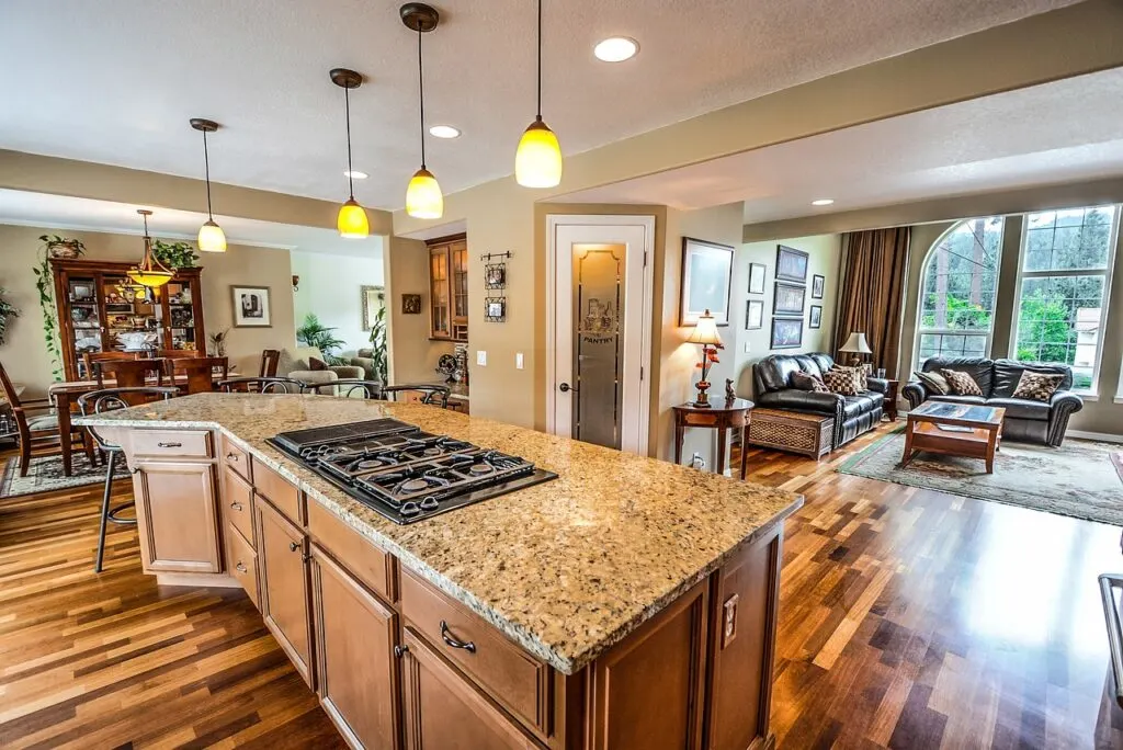 kitchen countertops in a newly remodeled kitchen