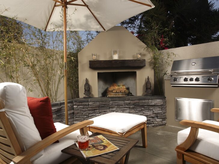 an outdoor solutions company can help you create an outdoor space like this outside kitchen