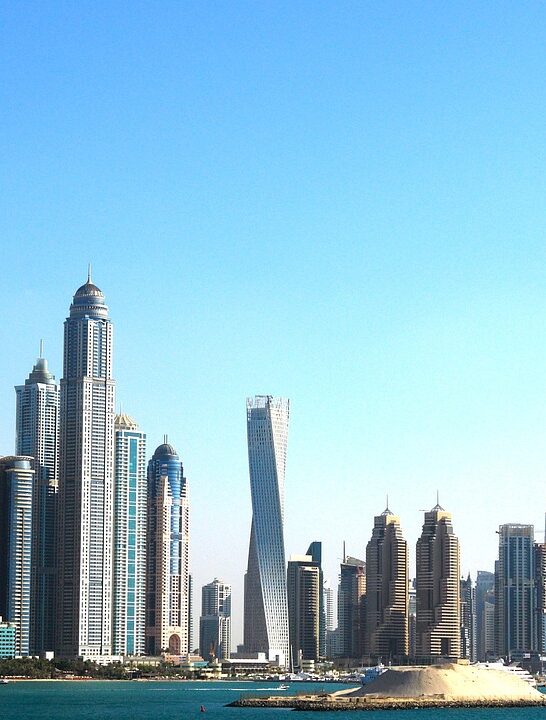 Dubai skyline as seen from Palm Jumeirah