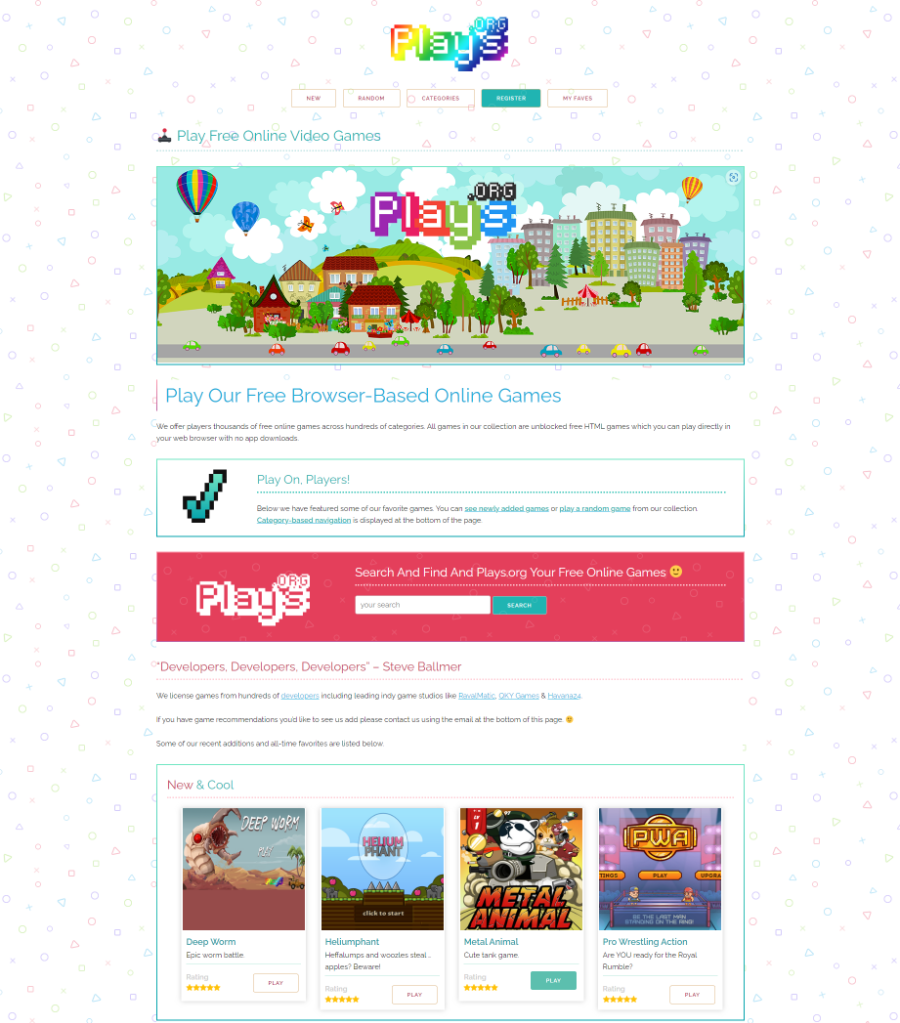 plays.org homepage