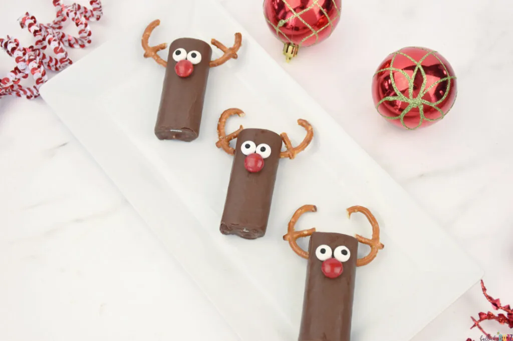 swiss cakes roll amde into reindeer