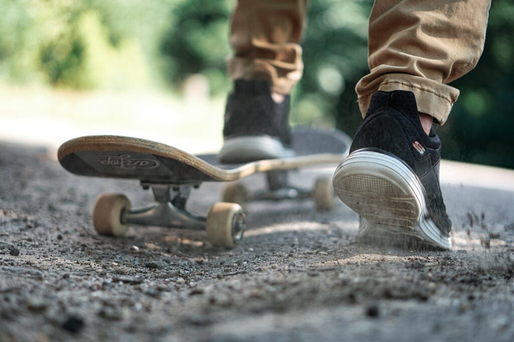 man skateboarding as a weekend hobby