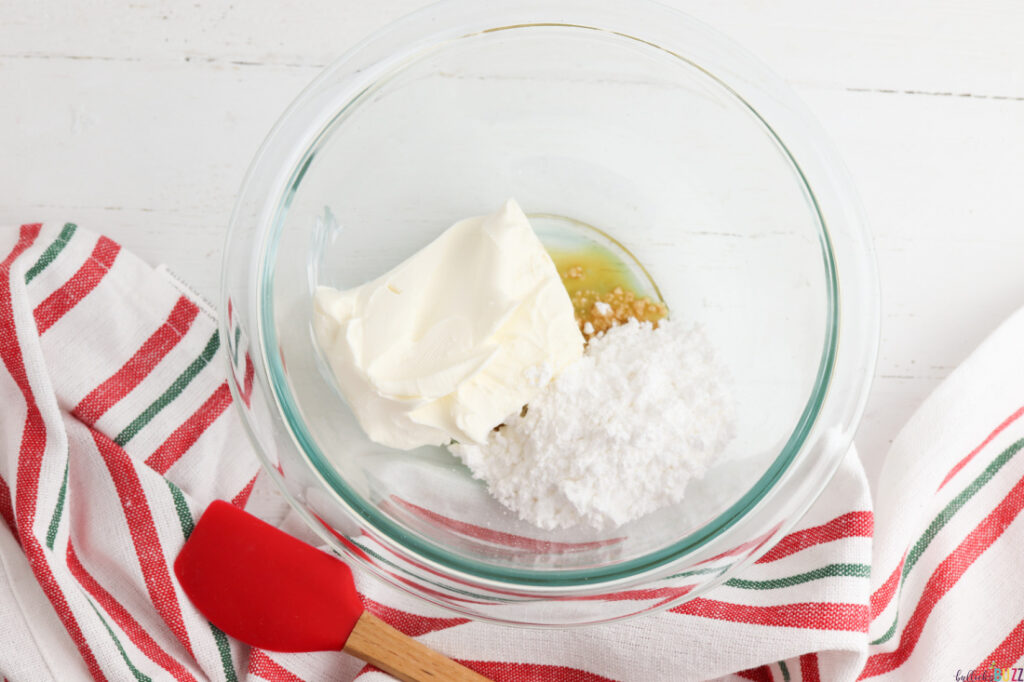 mix together cream cheese, vanilla and powdered sugar to make cherry Danish