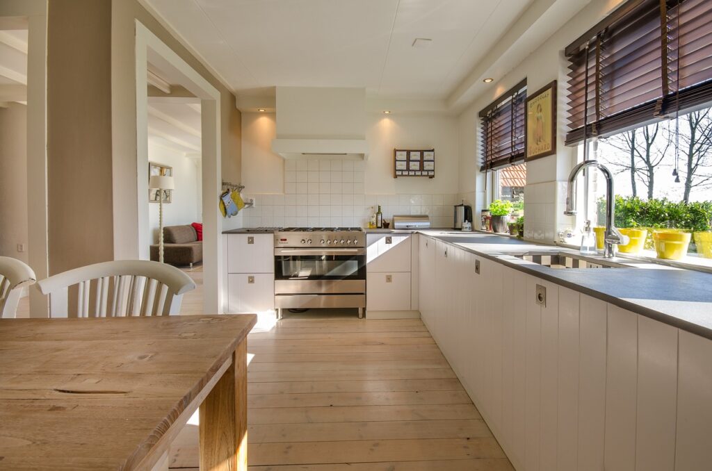 make your kitchen eco-friendly by reducing waste and keeping it clean like this one