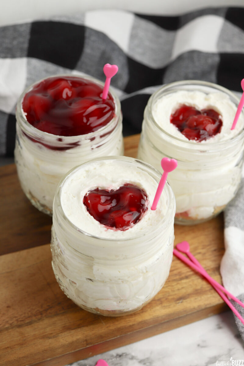 Cherry Cheesecake Jars Best Cheesecake In A Jar Recipe For Valentine   Cherry Cheesecake Jars 12 800x1200 