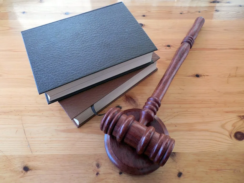 law books and a gavel represent legal resources for victims of abuse