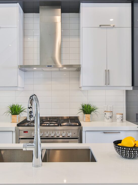 beautiful grey and white modern kitchen
