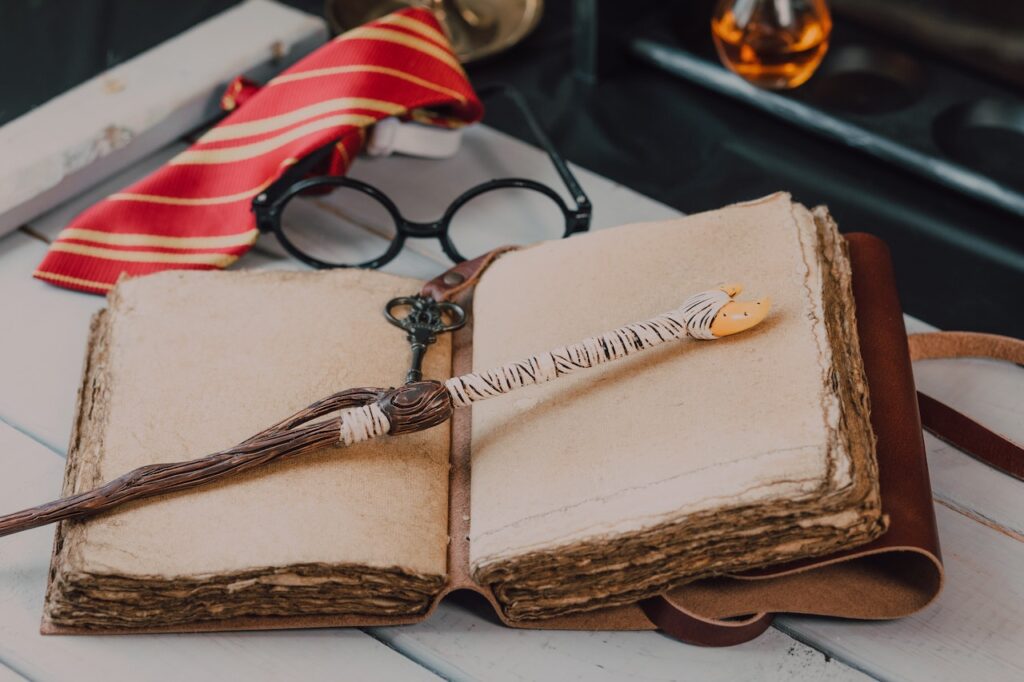 harry potter wands spell book and glasses make great Harry Potter gifts
