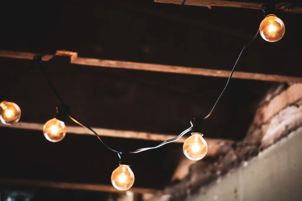 string lights as patio lighting idea