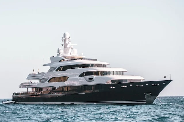 luxurious yacht at sea on a yachting holiday