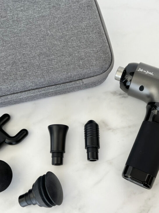 bob and brad's T2 massage gun with carrying case and multiple massage heads