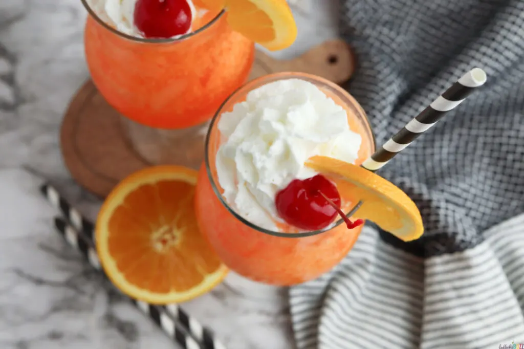 overhead shot of Orange Creamsicle Mocktail in glasses