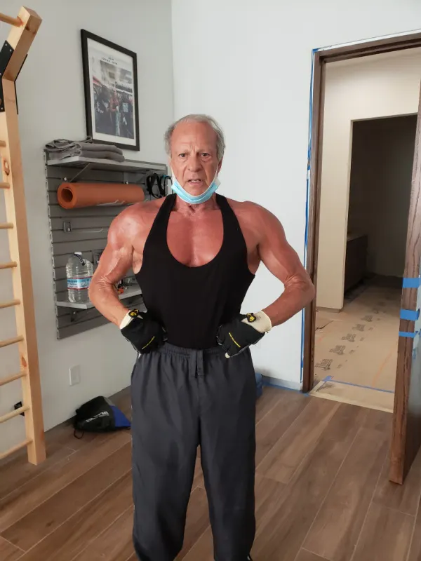 Owner Ron in his gym at 80 years old