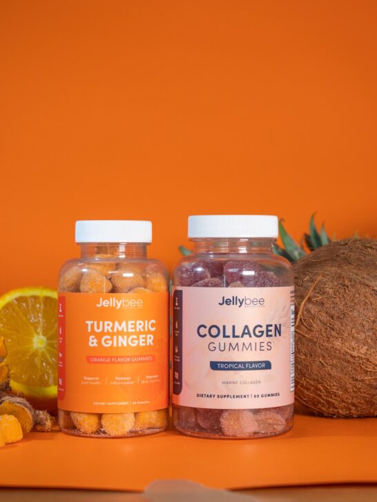 Choosing the right supplements, like these two bottles of collagen and turmeric and ginger, along with eating healthy can help you maintain a healthy lifestyle.