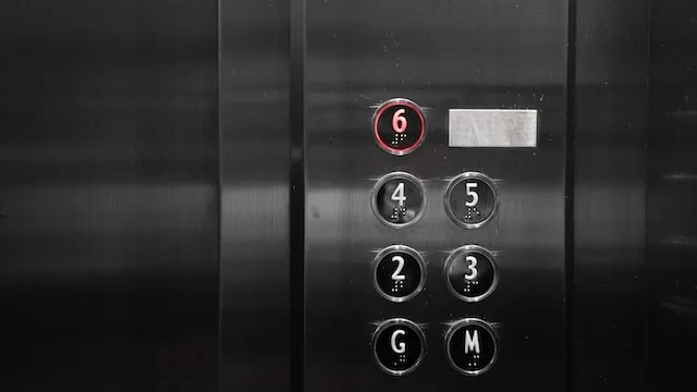 elevator buttons in an elevator