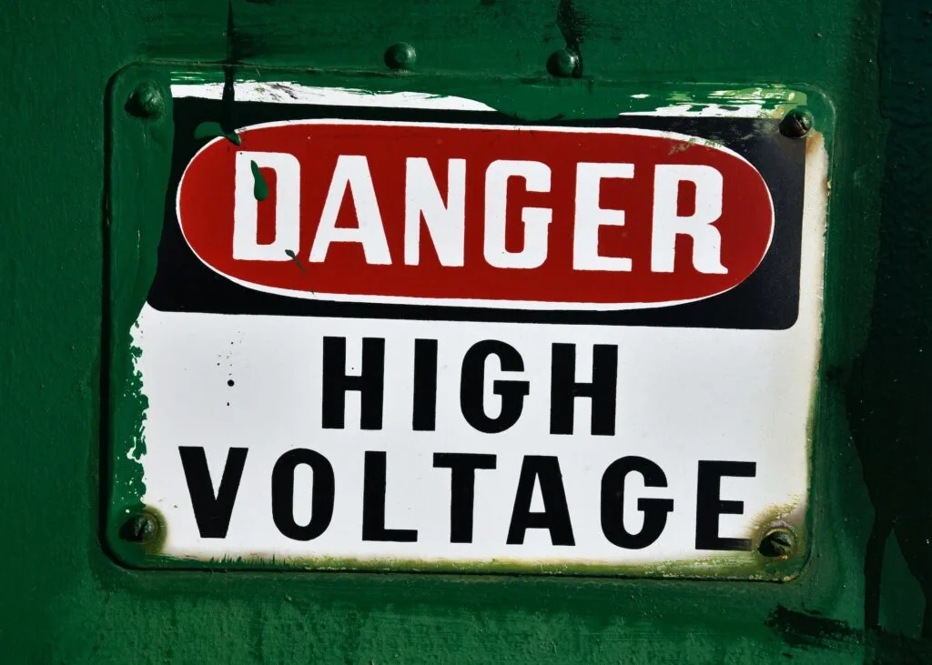 danger high voltage sign to help prevent electrocution injuries