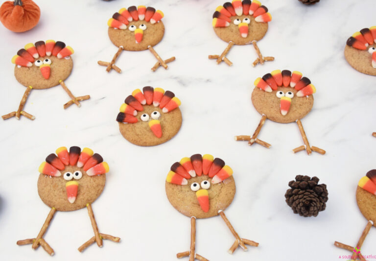 Several Turkey Cookies on a white background