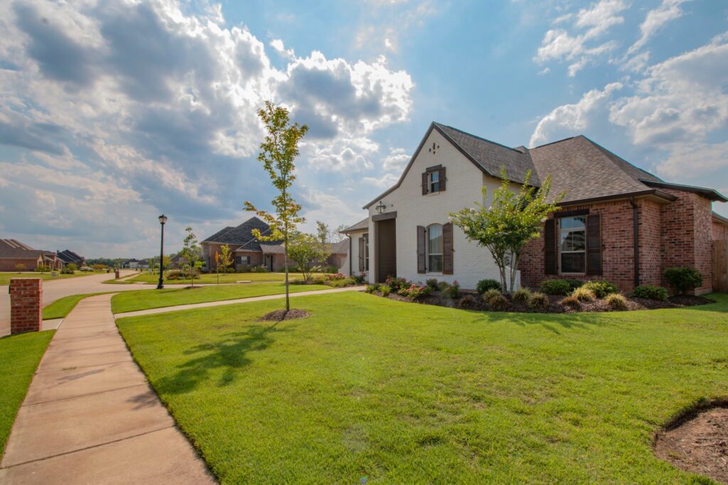 A street view of a house in a subdivision so property investors can see what the area and homes look like.