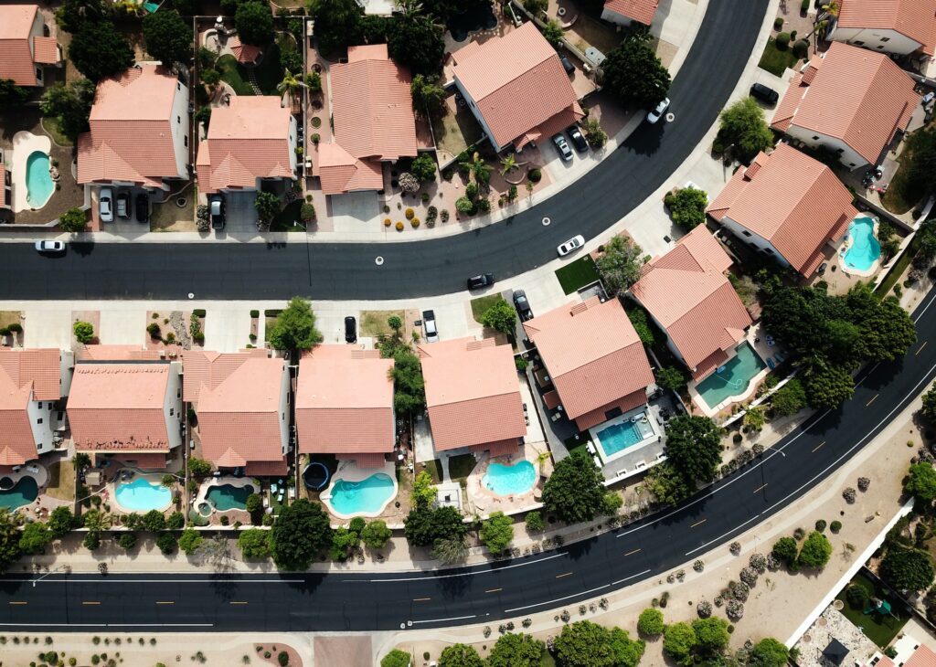 Arial view of subdivision for property investors