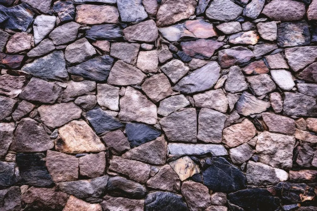 Closeup of a cobblestone fence