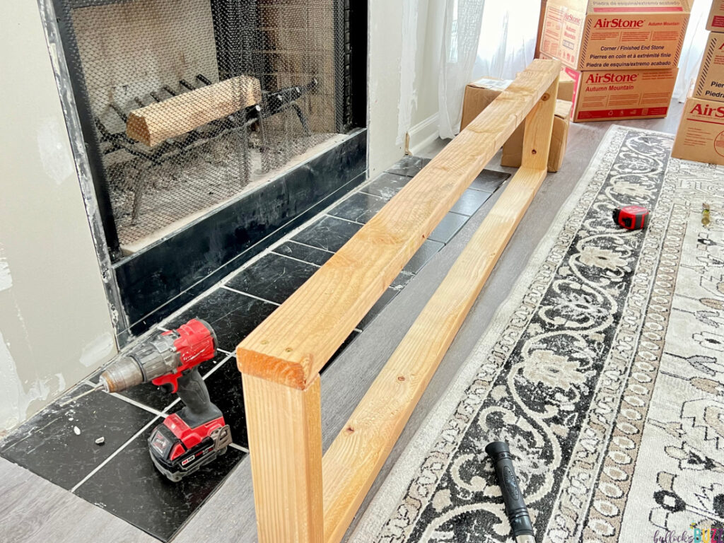 Building the frame for the raised hearth