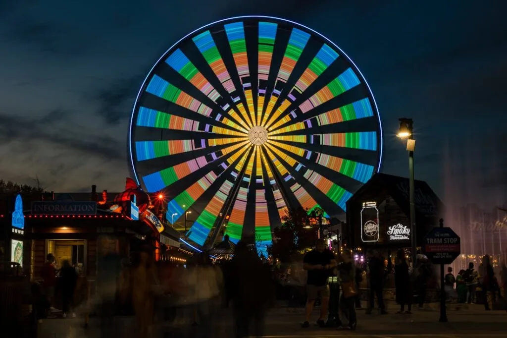 The Great Smoky Mountain Wheel, one of the most popular kid-friendly attractions in the Smoky Mountains