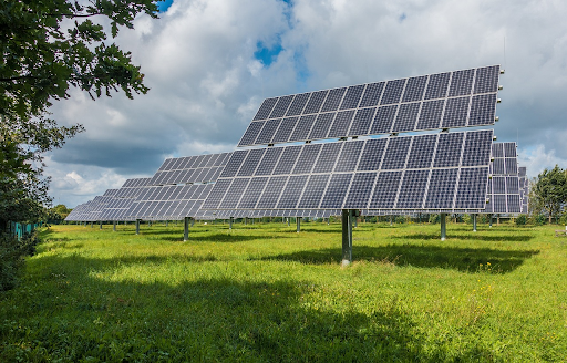 Tips on choosing a solar panel rack like these lined up in a field.