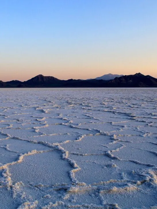 The Bonneville Salt Flats pictured here are one of the best day trips from Salt Lake City