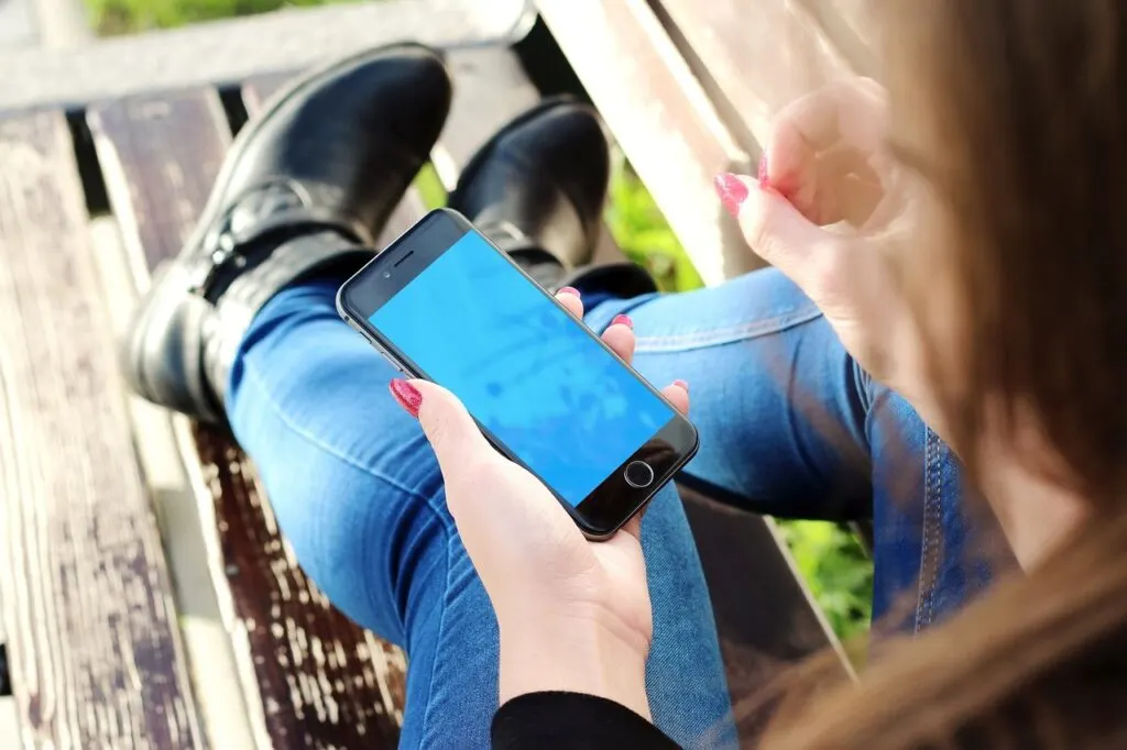 A person using their phone