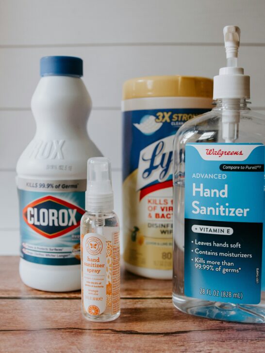 Popular brand cleaning products on a counter illustrating the importance of product safety for entrepreneurs