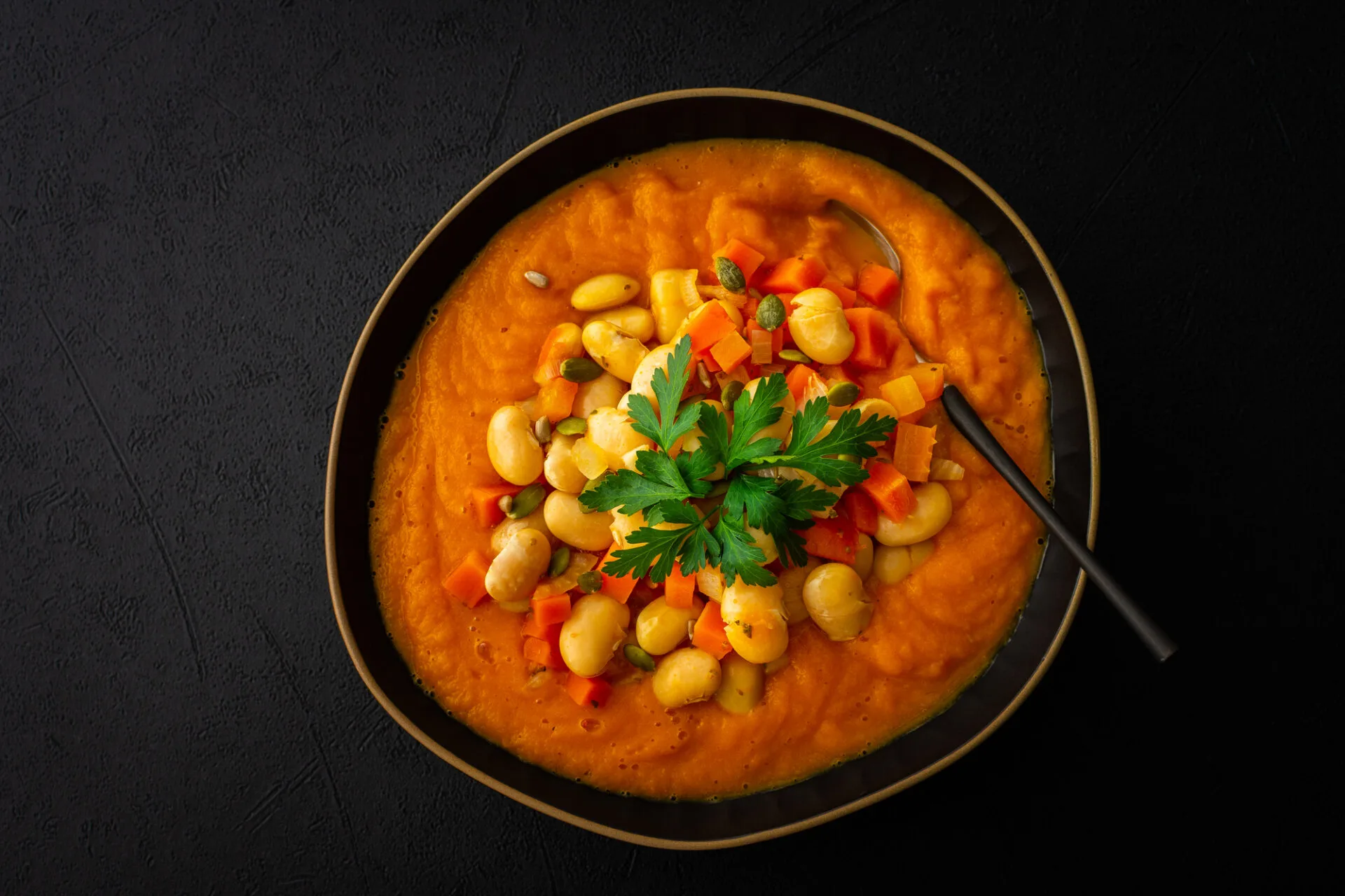 bowl of sweet potatoe soup