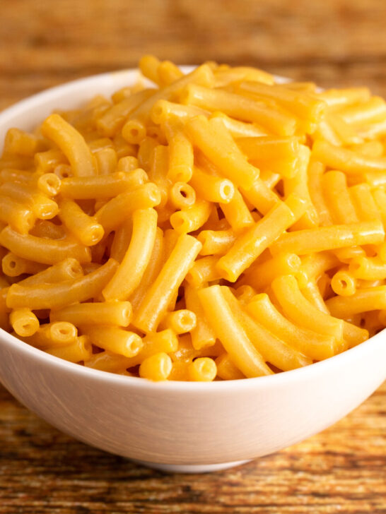 Classic Boxed Mac and Cheese in a White Bowl