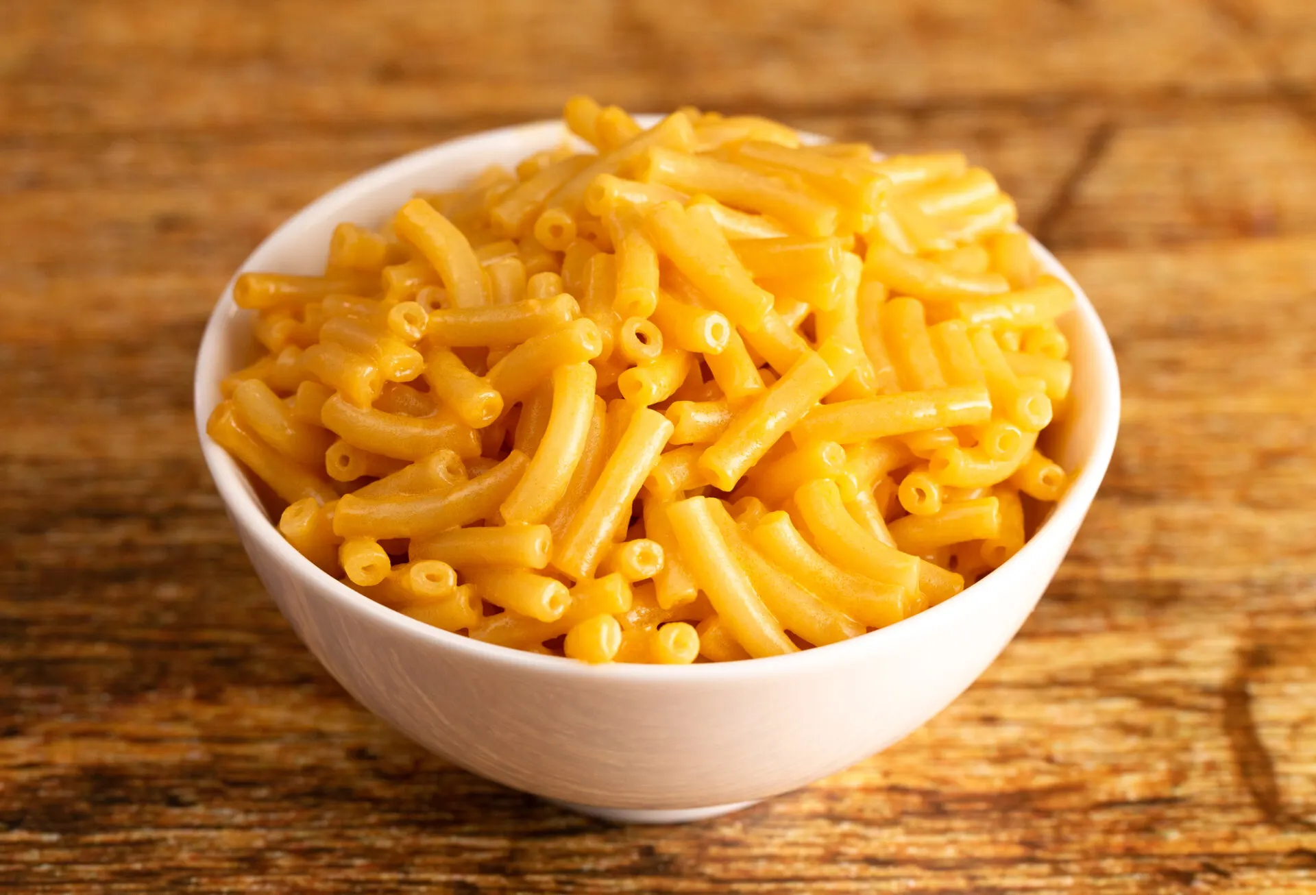 Classic Boxed Mac and Cheese in a White Bowl
